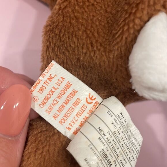 Vintage Original Ty Beanie Baby Ears the Brown and White Rabbit Good Used Cond… - Picture 10 of 10